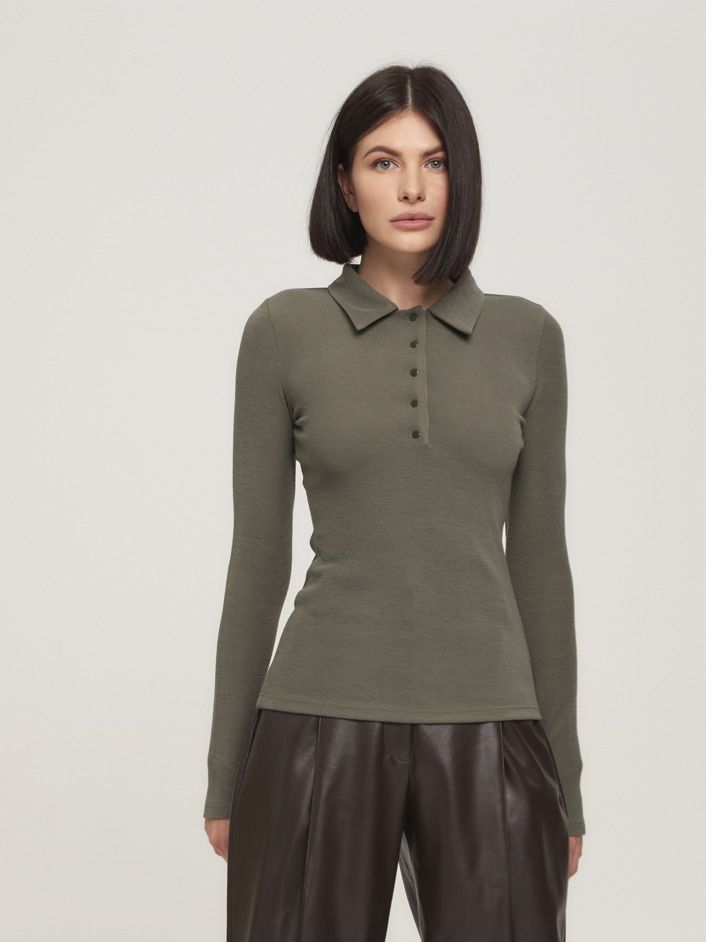 Поло трикотажное хаки