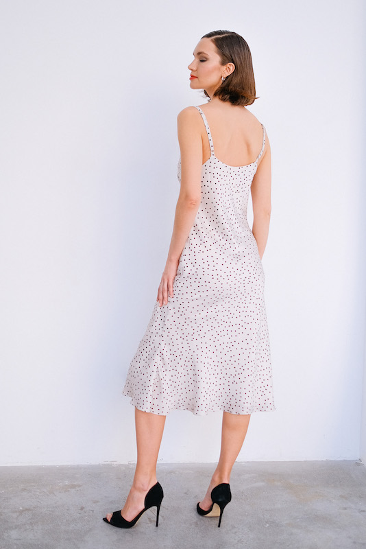 Платье комбинация в горох