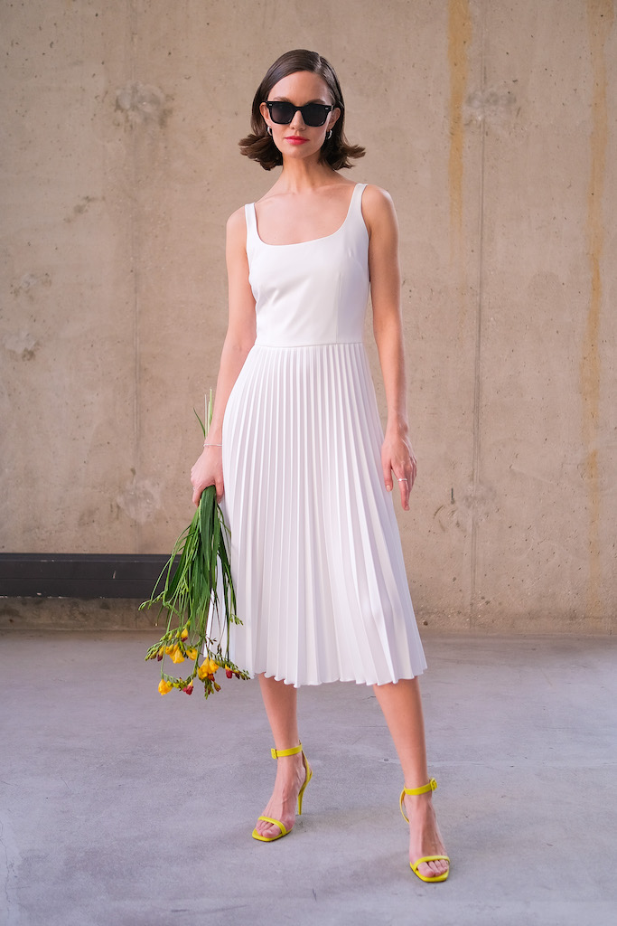 Платье миди гофре 