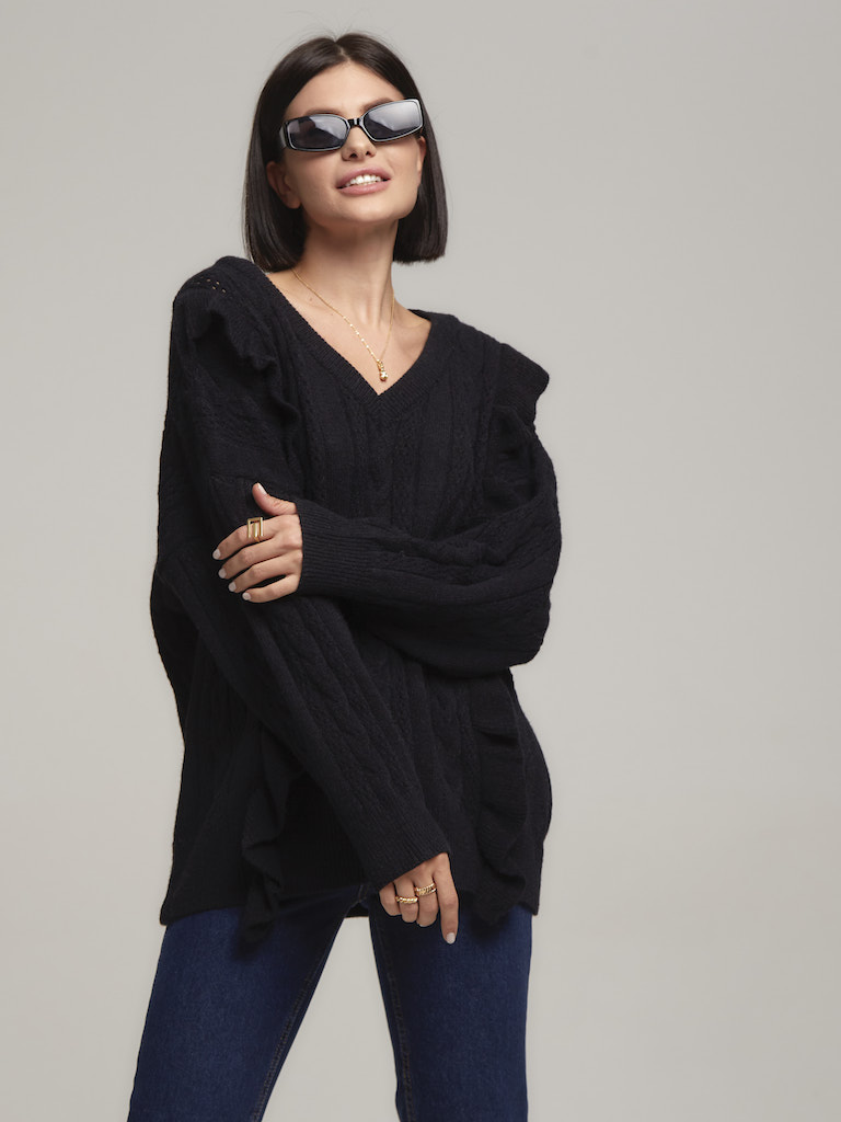 Свитер удлиненный с крылышками 