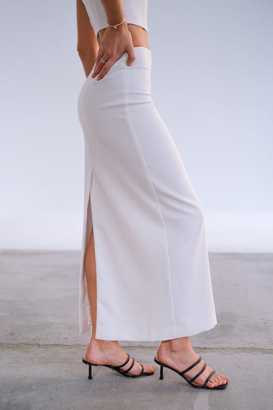 Юбка макси молочная