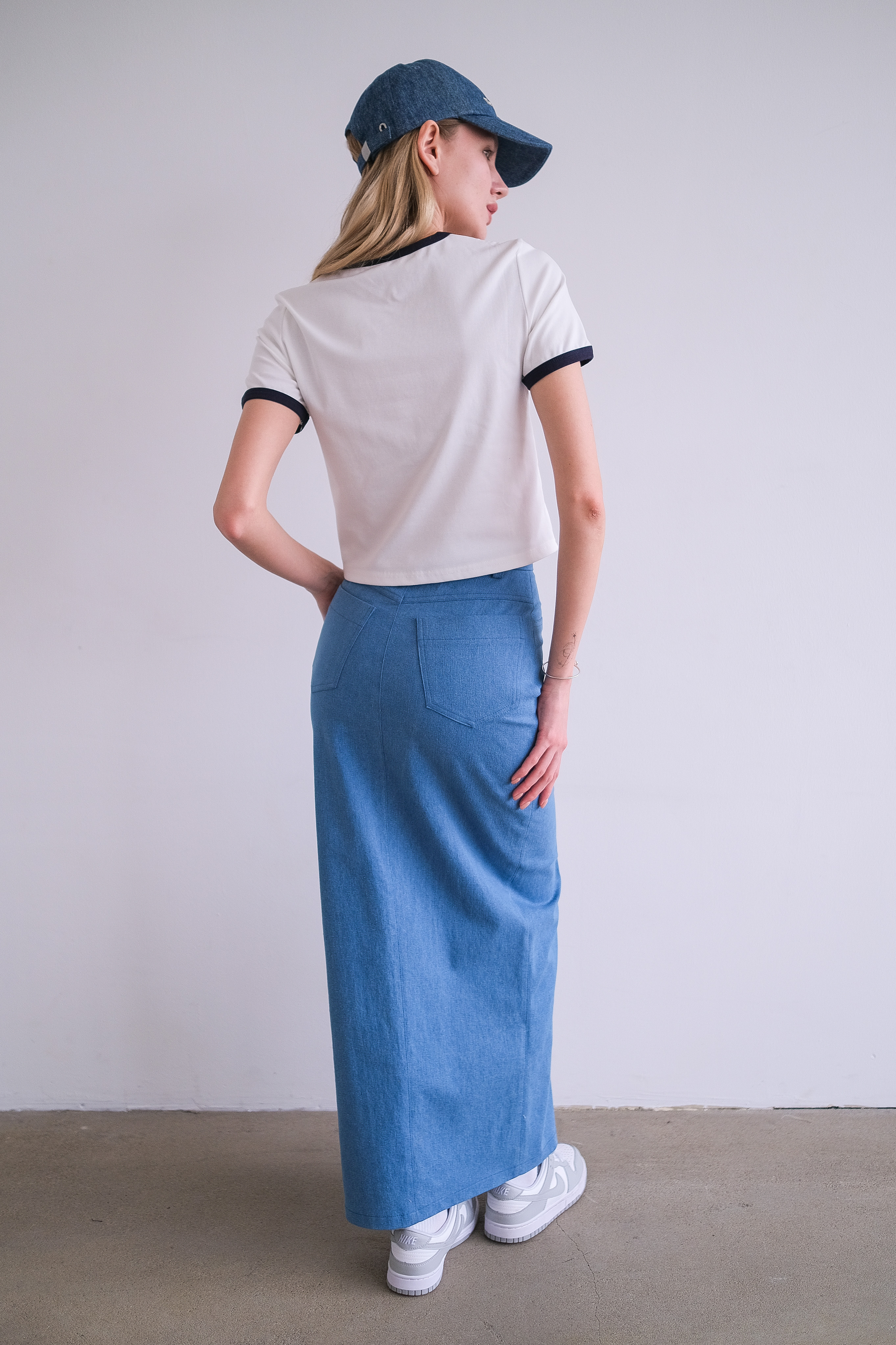 Юбка макси деним