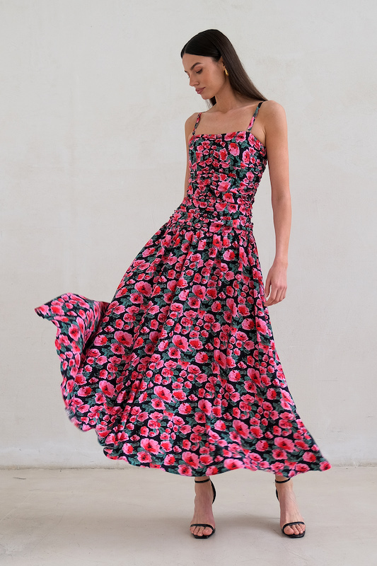 Платье макси на бретелях