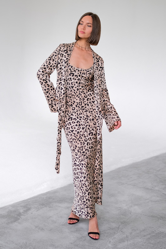 Платье комбинация длинная лео