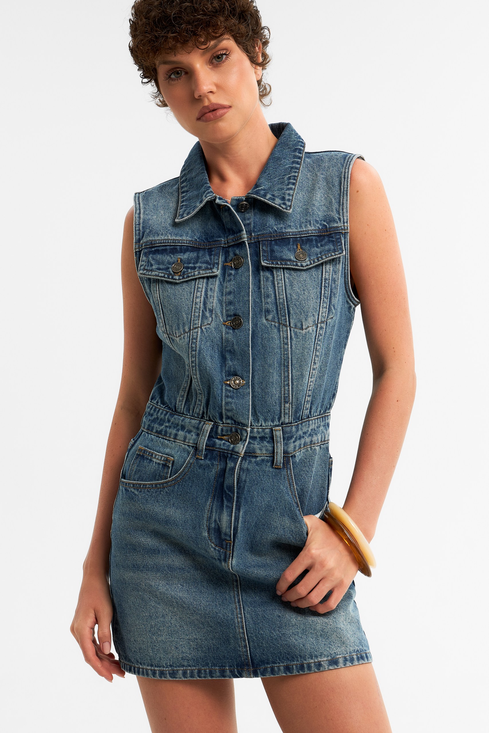 Платье мини деним