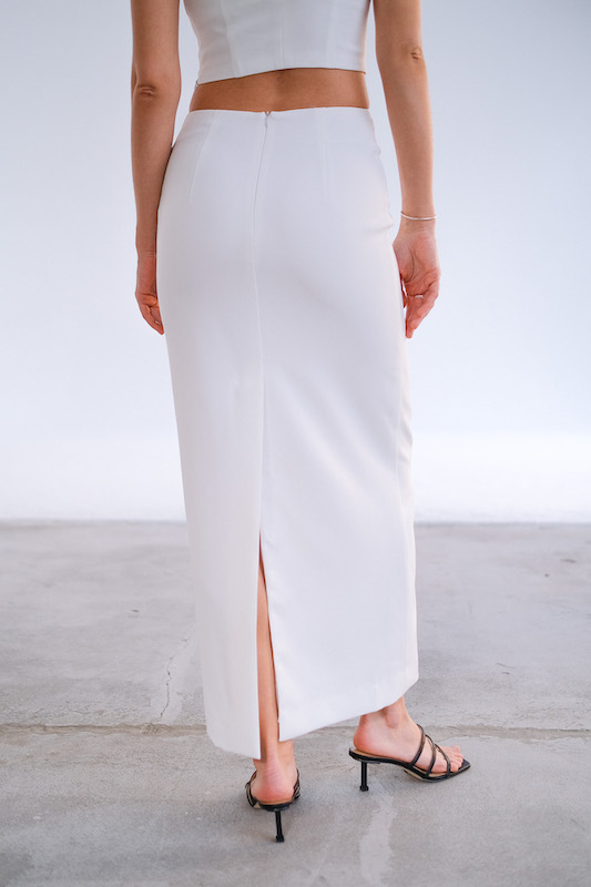 Юбка макси молочная
