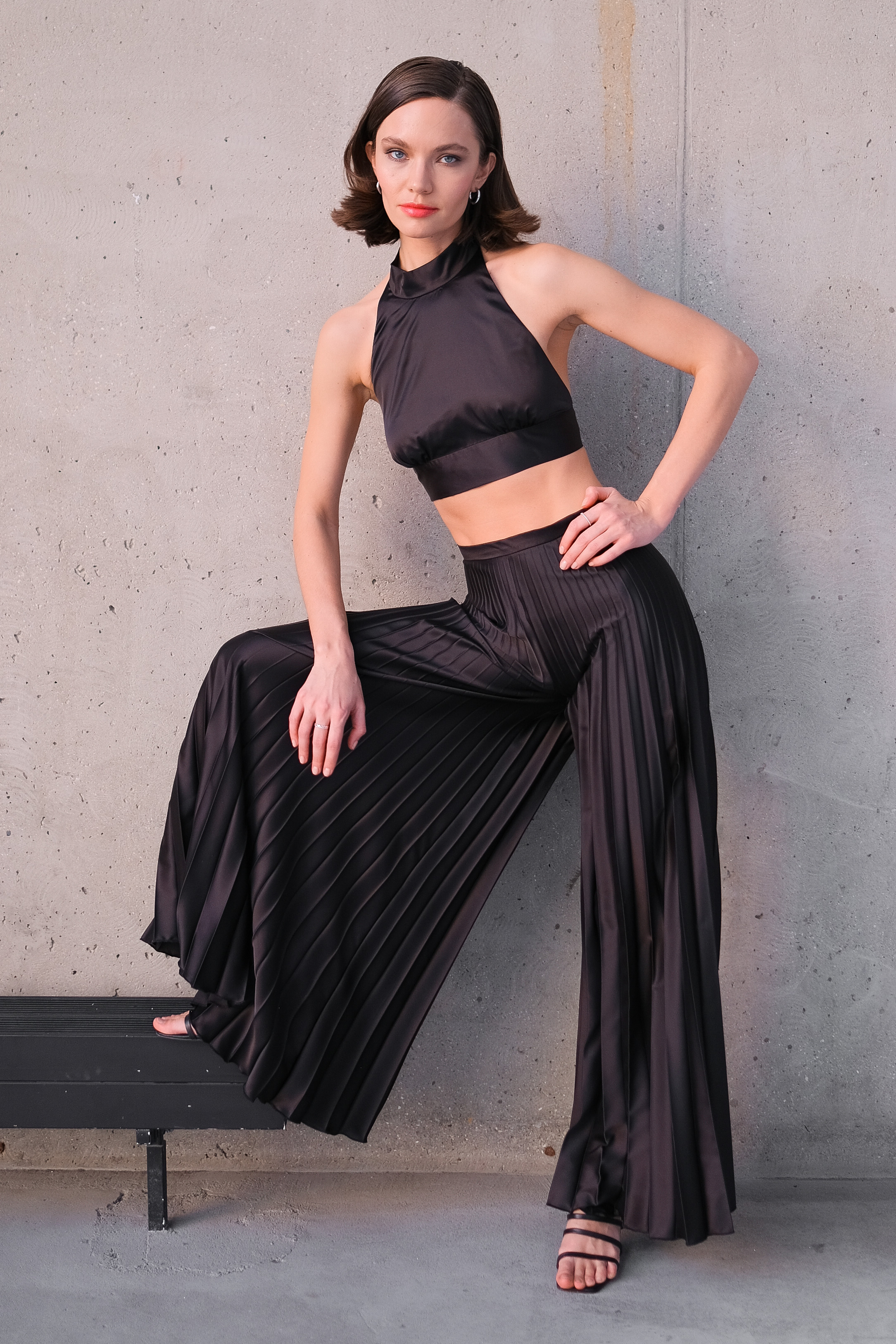 Брюки гофре черные 