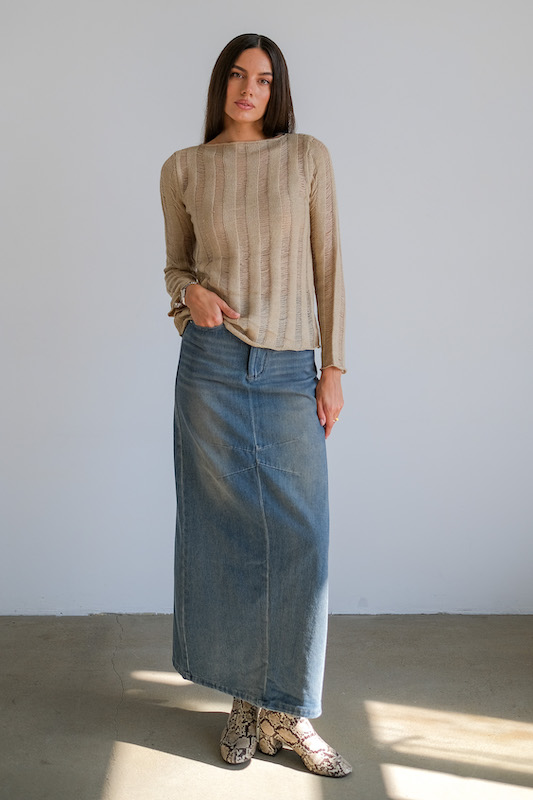 Юбка макси деним