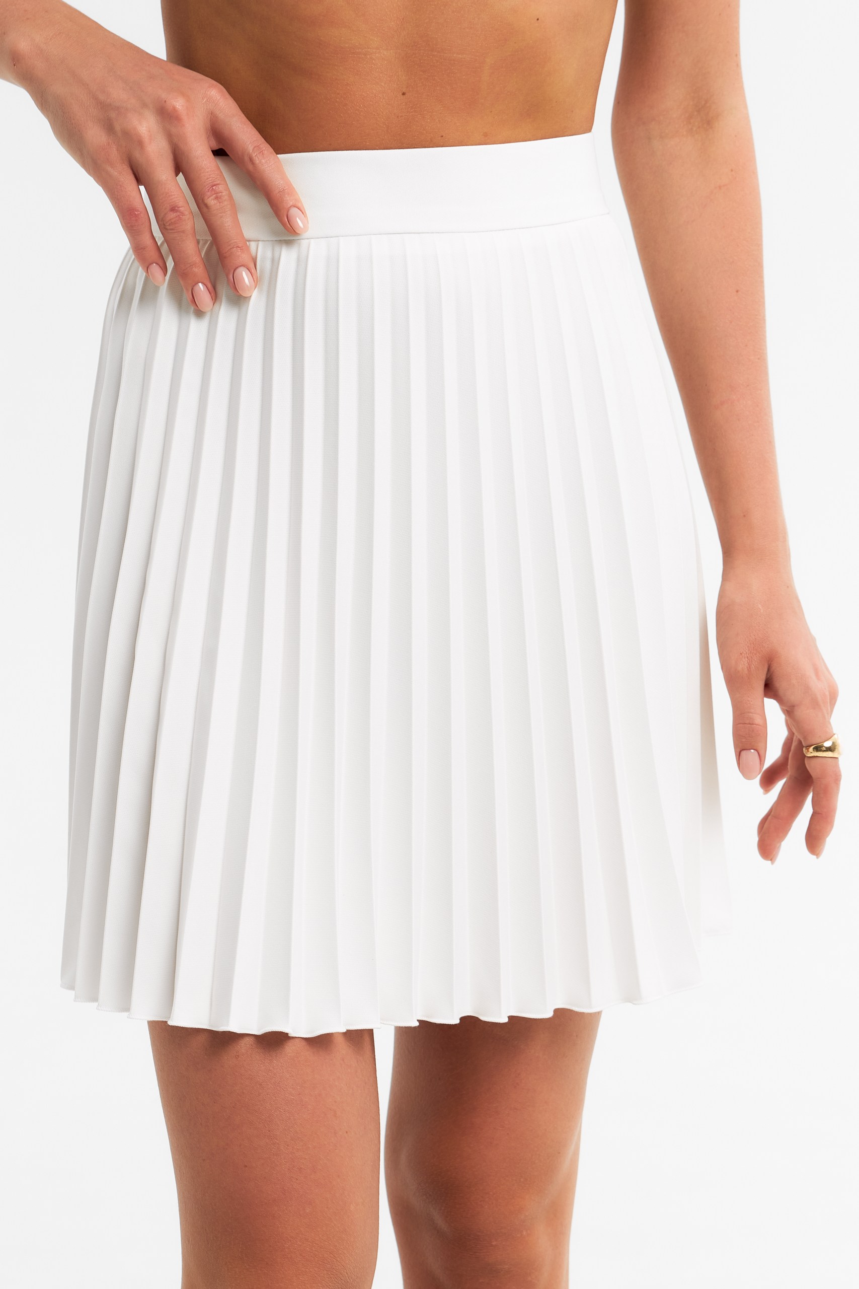 Юбка гофре мини молочная 