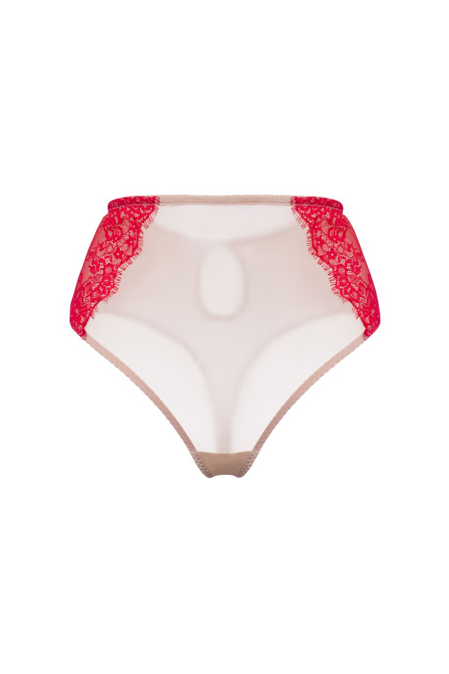 Трусики из сеточки и кружева высокие