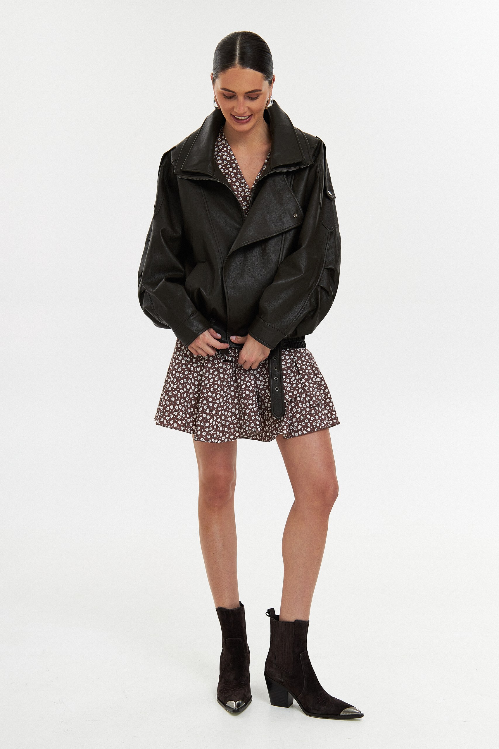 Куртка oversize из эко кожи