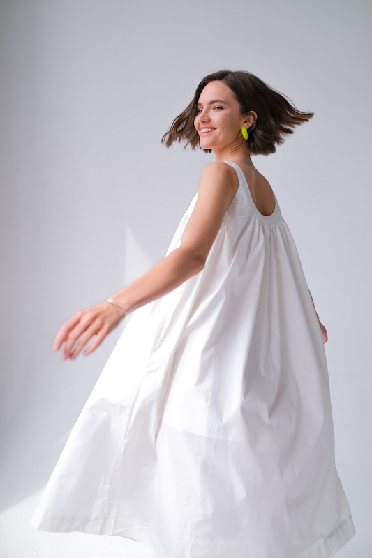 Сарафан из хлопка белый