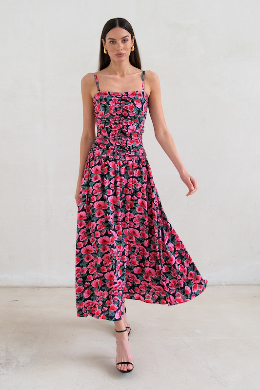 Платье макси на бретелях