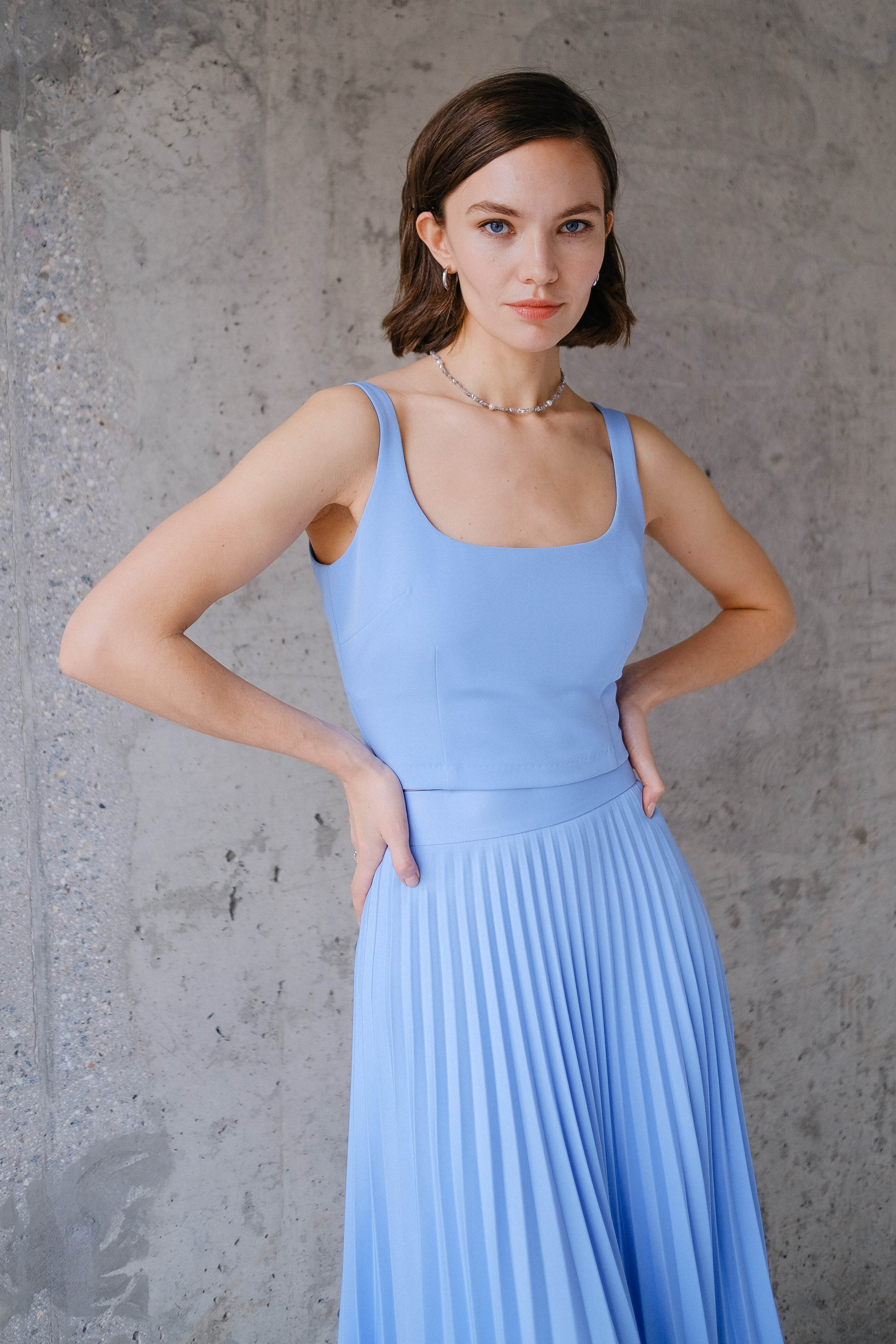 Топ голубой