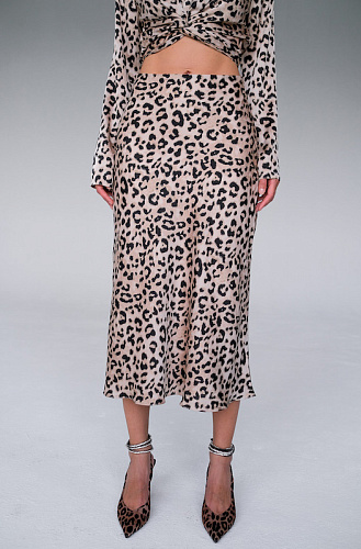 Юбка леопардовая миди