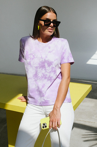 Футболка тай дай сиреневая