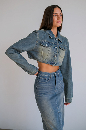 Жакет деним короткий