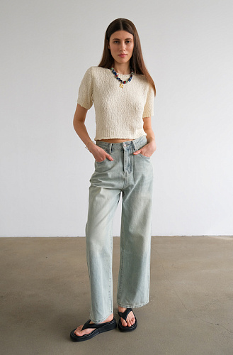  Джинсы голубые