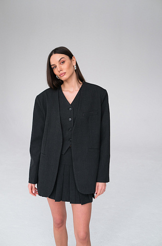 Жакет оверсайз без лацканов 