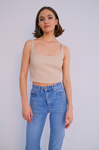 Топ эко кожа бежевый