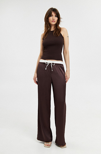 Брюки атласные