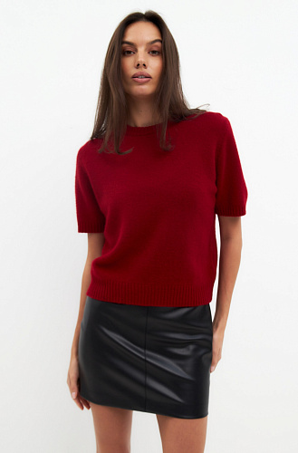 Джемпер с коротким рукавом из шерсти