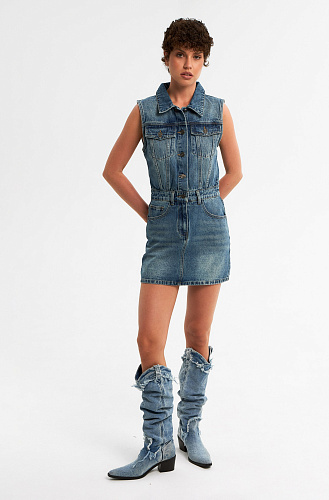 Платье мини деним