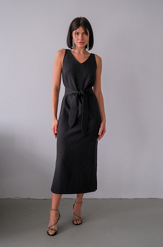 Платье длинное с поясом