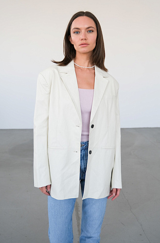  Жакет молочный эко-кожа