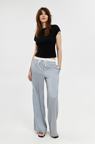 Брюки атласные