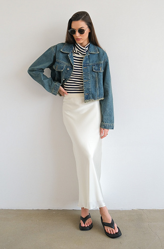 Юбка молочная макси