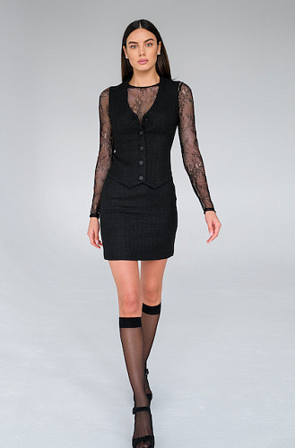  Жилет букле черный