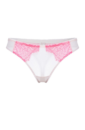 Стринги из сеточки с розовым кружевом