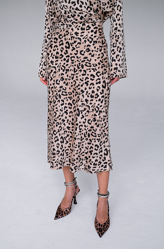 Юбка леопардовая миди