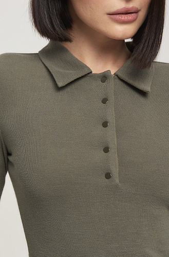 Поло трикотажное хаки