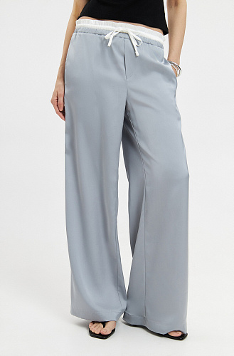 Брюки атласные